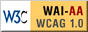 Icona de conformidat amb el Nivel Doble-A, de les Directrius d'Accesibilidad par al Contingut Web 1.0 del W3C-WAI
